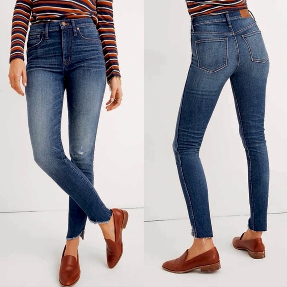 Madewell High Rise Skinny Jeans in Dark Blue